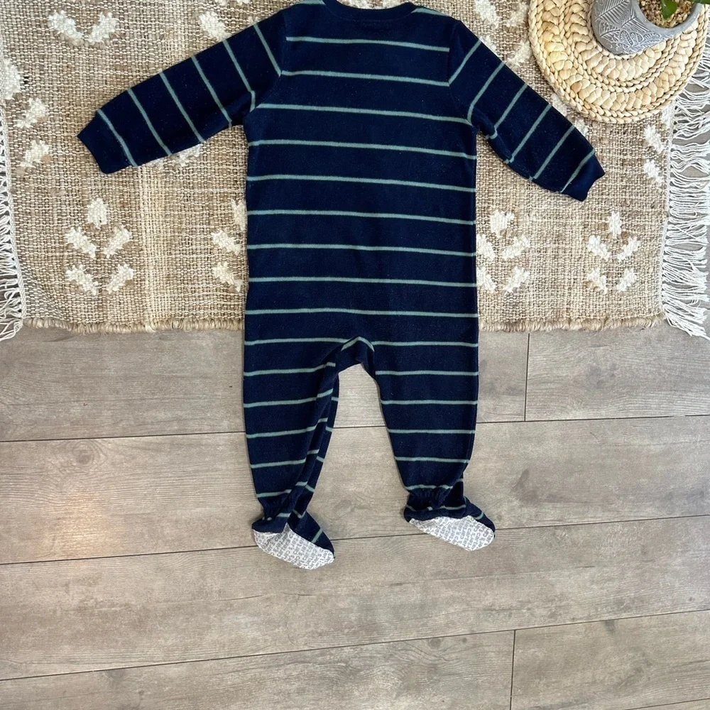 Carter's Striped Fleece Dinosaur Footie Pajamas Baby Toddler Boy 18 Month
